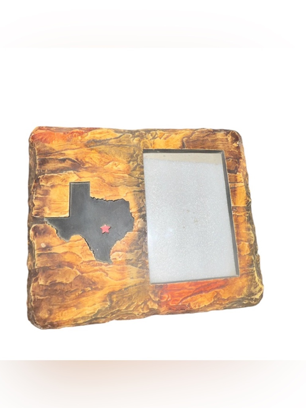Rustic Texas State Star Faux Stone Picture Frame